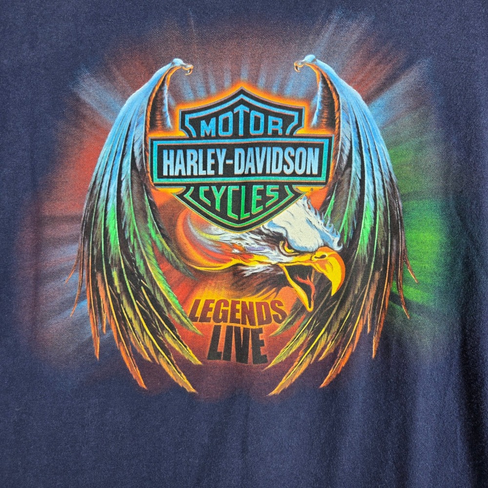 Harley Davidson Legends Live Eagle Shirt L Navy Blue Ibiza Spain Graphic Tee